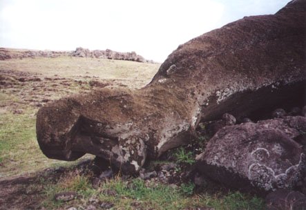 15RapaNui_fallen_moai_closeup.JPG (32839 bytes)